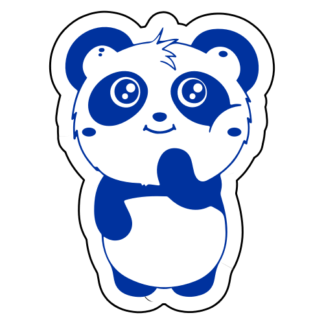 Shy Panda Sticker (Blue)